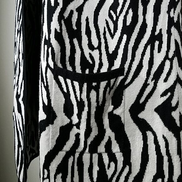 Chicos Maggie Zebra Stripe Open Front Vest 0 Sm/4 - Picture 4 of 6